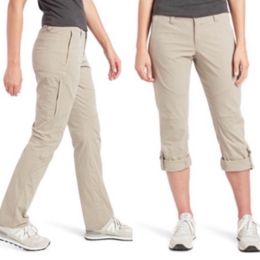Kuhl SPIRE Women 14 Short Khaki Cargo Hiking Pants‎ Outdoor Utility ROLL UP